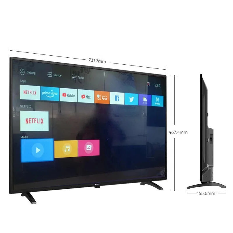 Téléviseur intelligent LED FHD 1080p VSTI 32 pouces (modèle 2026) noir avec dalle LCD de qualité A+