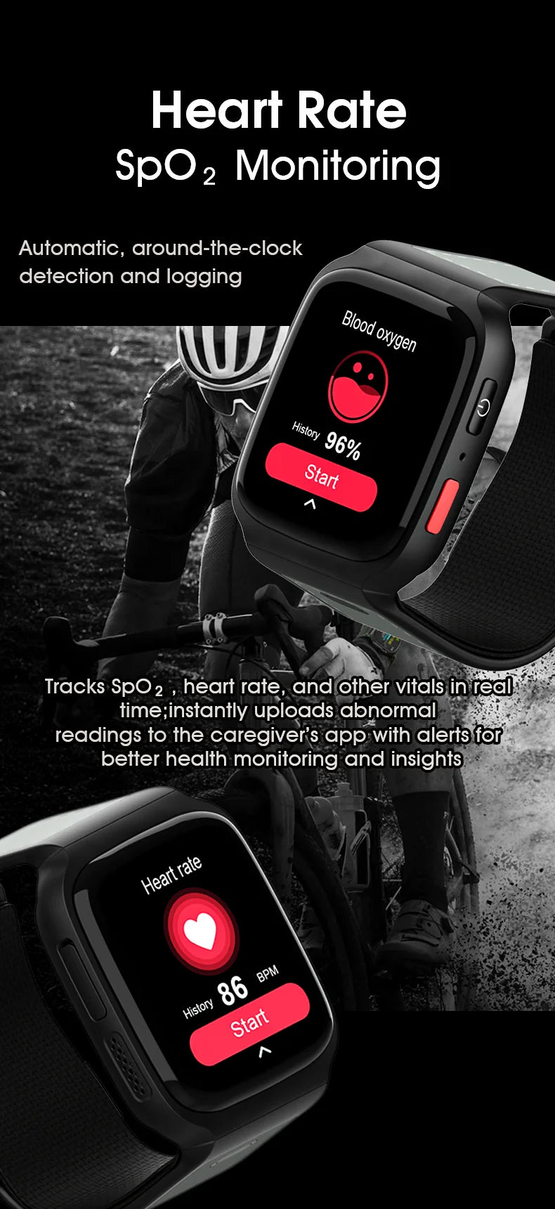 Montre Senior HW20 4G – Tensiomètre, Double Puce, SOS, Chute de Détection & GPS
