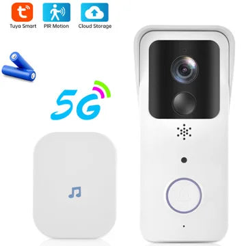 Sonnette vidéo sans fil Wi-Fi S4A T31 avec caméra, compatible avec la maison connectée Tuya Smart Home pour la sécurité et la détection de mouvement PIR.