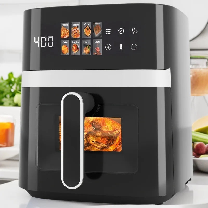 Air Fryer Grande Capacité Intelligent | Design Transparent, Multifonction et Cuisson Sans Huile