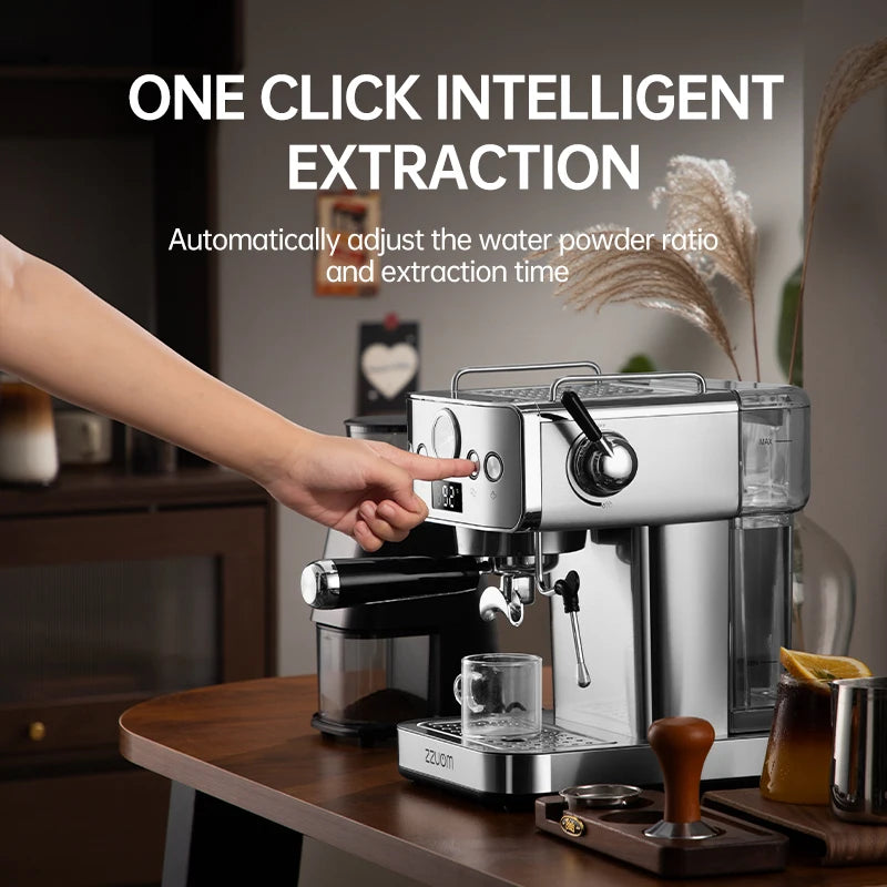 Machine à café italien 1150W avec mousseur à lait et pompe 20 barres pour cappuccino et café glacé
