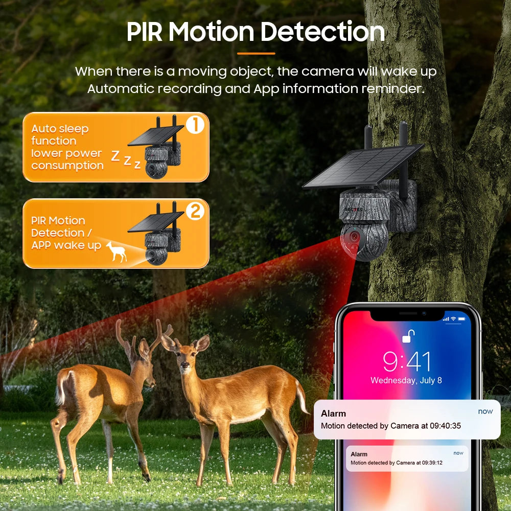 Caméra dôme PTZ 4G Sectec ST-517C, 5 MP, IP66, 366°, audio bidirectionnel, UBOX