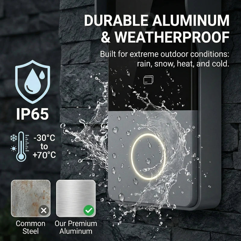 Système d'interphone Hiwink Smart Villa avec sonnette vidéo étanche 2K, moniteur intérieur à écran tactile 7 pouces et compatible Tuya.