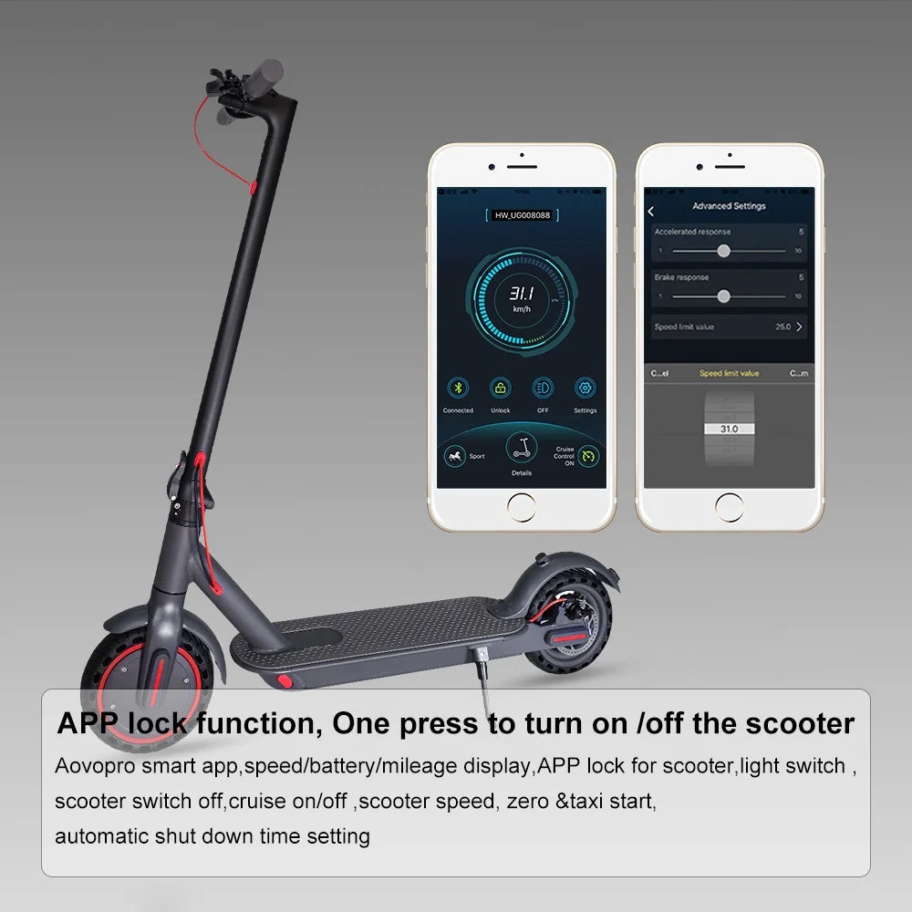 Trottinette électrique intelligente pour adultes avec technologie à onde sinusoïdale et régulateur de vitesse