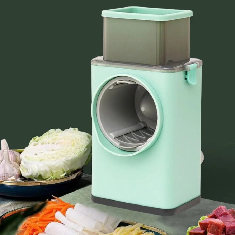 Robot culinaire multifonctionnel pour usage domestique et professionnel, capable de couper, râper et trancher les aliments.