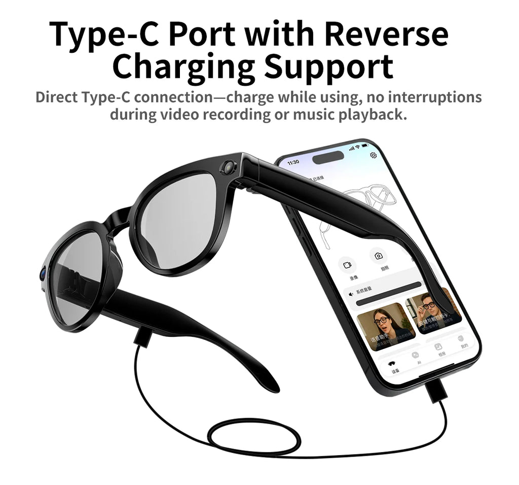 Lunettes IA MT3 2026 – Caméra 8MP, Assistant Vocal & Traduction WiFi | Sport