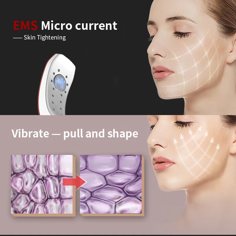 Appareil de Beauté KMD EMS | LED Rouge & Bleue, Thérapie Galvanique, Lifting et Raffermissement du Visage