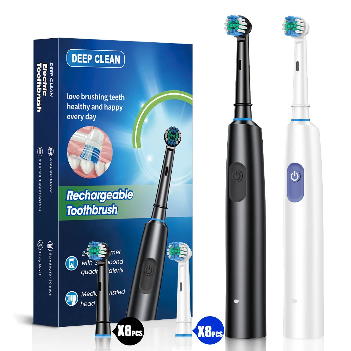 Brosse à dents oscillante SONIC PLAKAWAY, IPX7, ABS, logo personnalisable, rechargeable