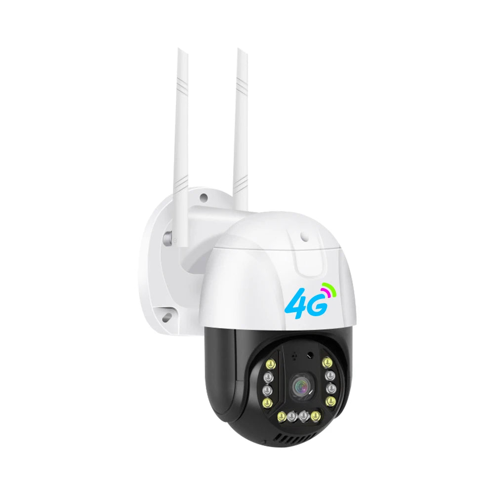 Caméra de surveillance extérieure dôme IP PTZ 3MP HD 3G avec carte SIM 4G et vision nocturne