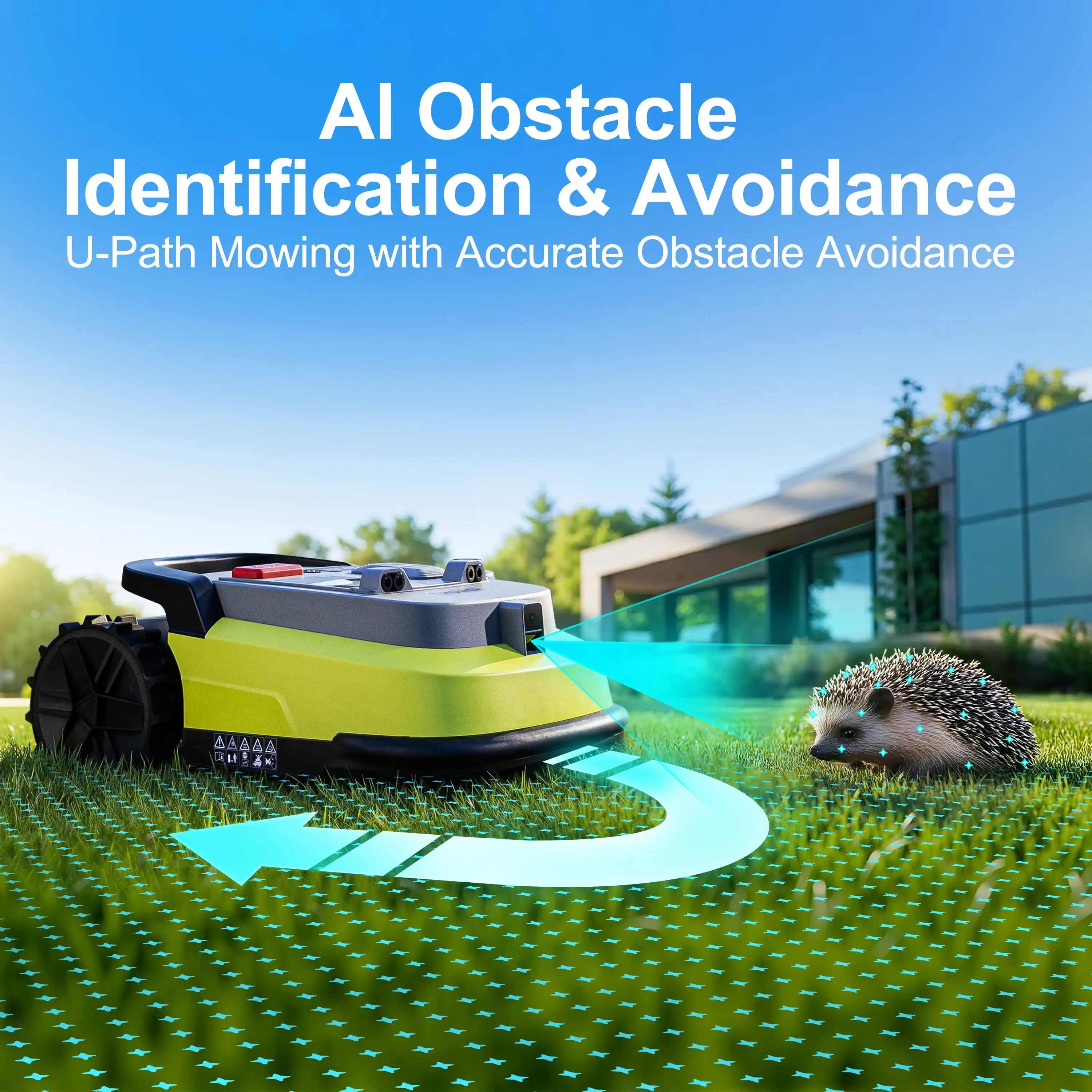 Tondeuse à gazon robot sans fil EU Sotcks UBHOME M10, 1000 m², avec RTK pleine bande de fréquence + vision IA et contrôle par application. Tondeuse silencieuse.