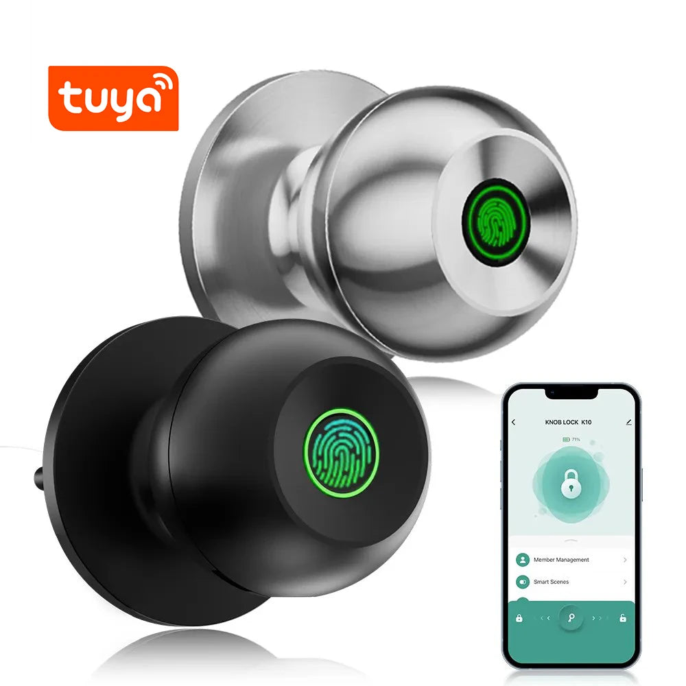 Serrure Connectée TUYA pour Chambre | Accès par Empreinte, Application Mobile et Contrôle Intelligent