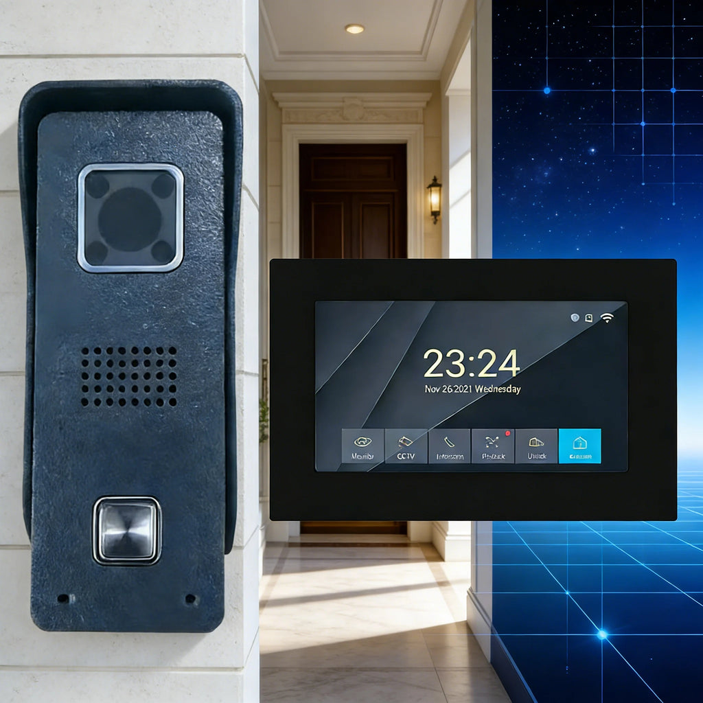 Interphone vidéo WiFi Tuya 1080p avec détection de mouvement, sonnette tactile intelligente et étanche pour maisons de ville et villas.