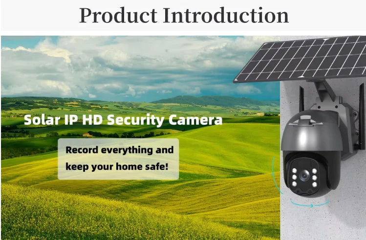 Caméra Extérieure Solaire PTZ | Wi-Fi, 4G, Vision Nocturne CMOS, Audio Bidirectionnel et Cloud