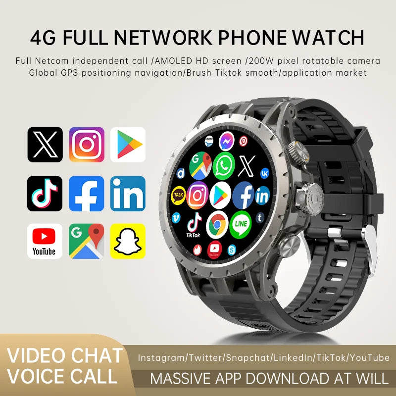 Montre connectée 5G 2026 – SIM, Android, NFC, Caméra, Appel Vidéo & Assistant IA