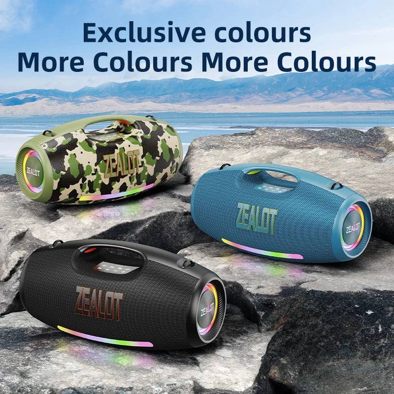 Enceinte Portable Zealot S89 – 250W, 3 Voies, 48000mAh, IPX6, RGB & Power Bank