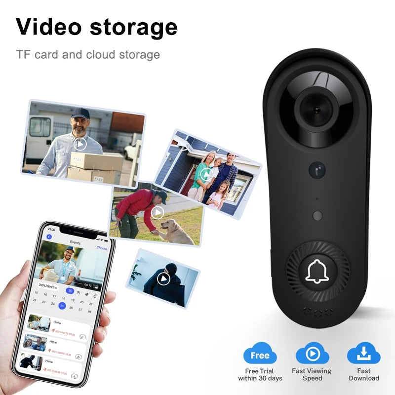 Interphone vidéo intelligent sans fil longue portée 2024, compatible Android, étanche, avec caméra HD et Wi-Fi, pour la maison
