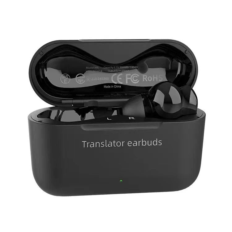 Écouteurs Traducteurs M6 – 127 Langues, Bluetooth 5.0, WiFi & Autonomie 180j