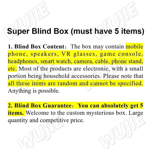Box Mystère Téléphone 100% – 5 Pièces Tablette, Laptop, Montre 5G, Écouteurs