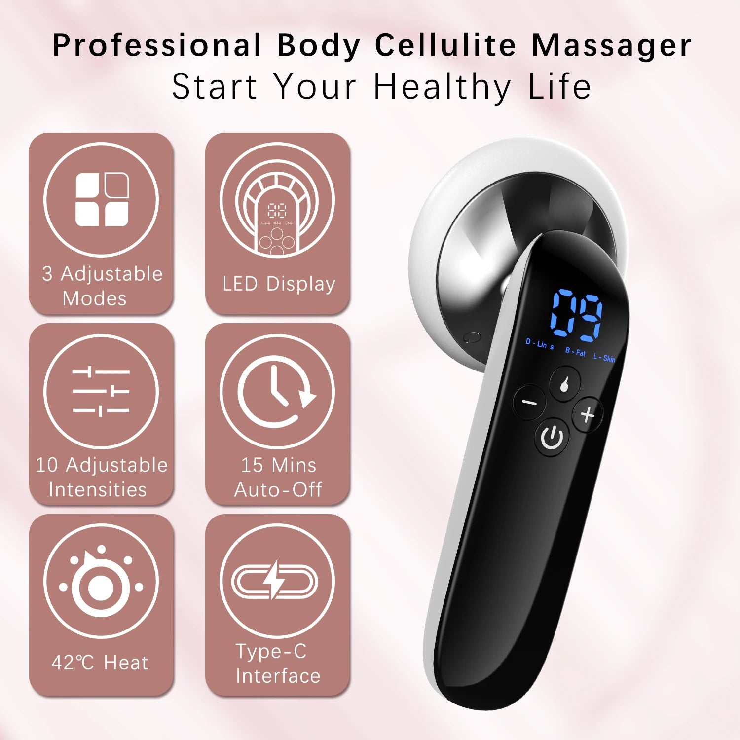 Appareil de Massage Corporel Sans Fil | Anti-Cellulite, Raffermissant et Soin Beauté du Corps
