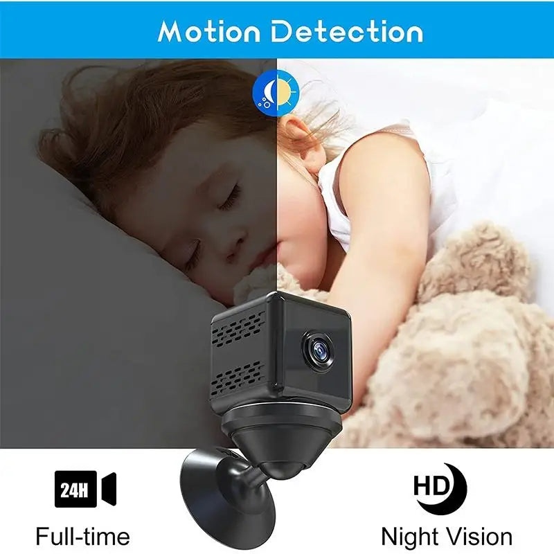 Mini caméra de surveillance sans fil avec vision nocturne 1080p et audio bidirectionnel pour la maison