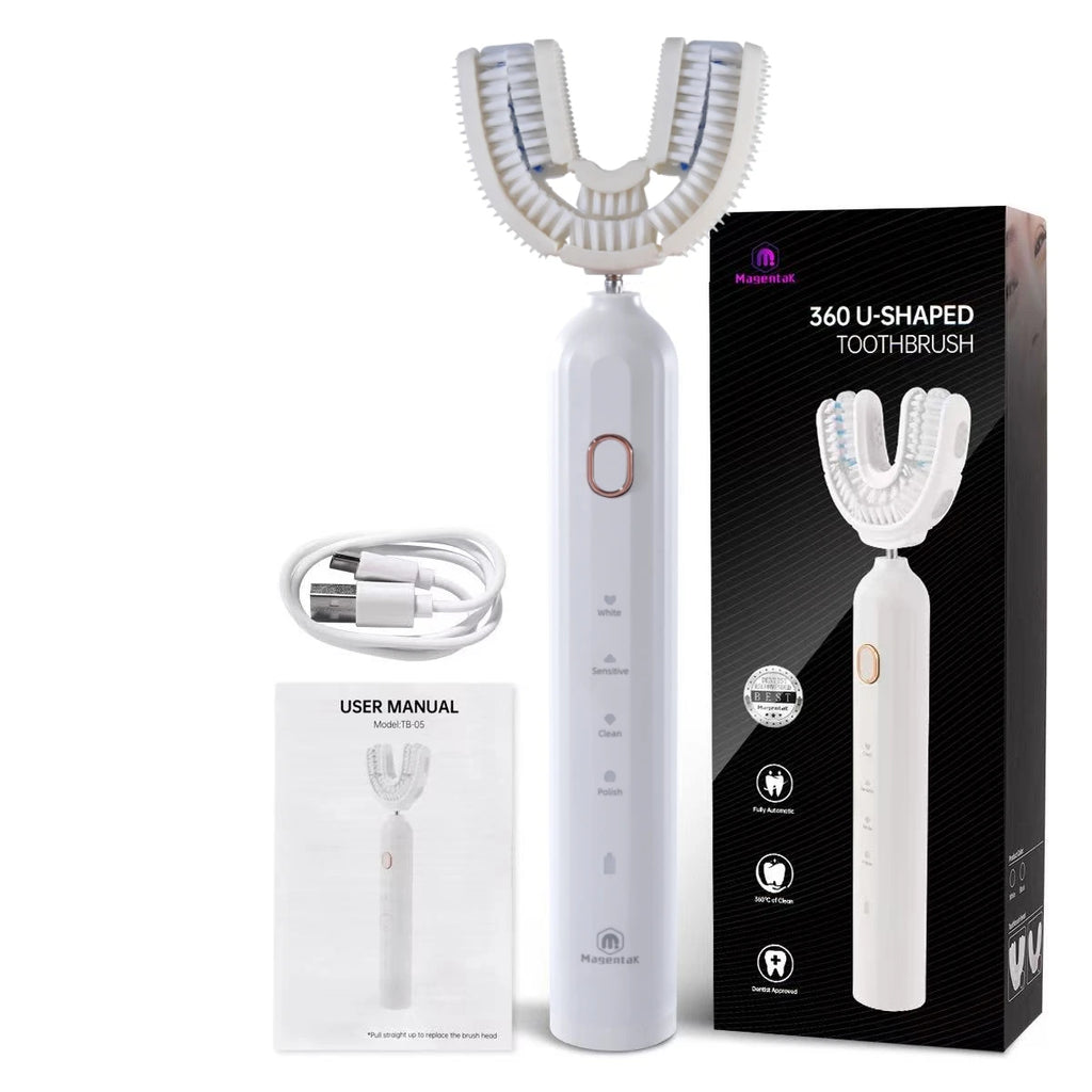 Brosse à Dents Sonique 360° en U | Hygiène Bucco-Dentaire, Nylon Souple et Blanchiment Dentaire à Domicile