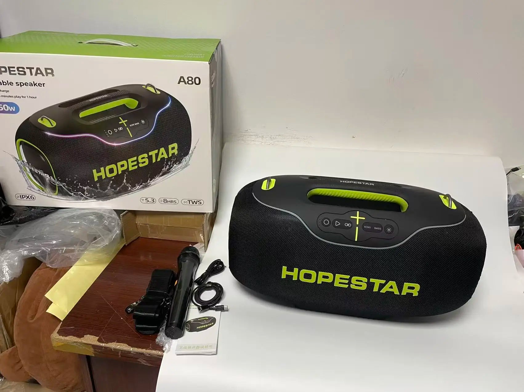 Enceinte Bluetooth HOPESTAR A80 – 350W, IPX6, 30000mAh, RGB & Micro Sans Fil