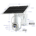 Système de caméra de sécurité sans fil extérieur intelligent avec panneau solaire et batterie, vision nocturne 4G et alimentation solaire.