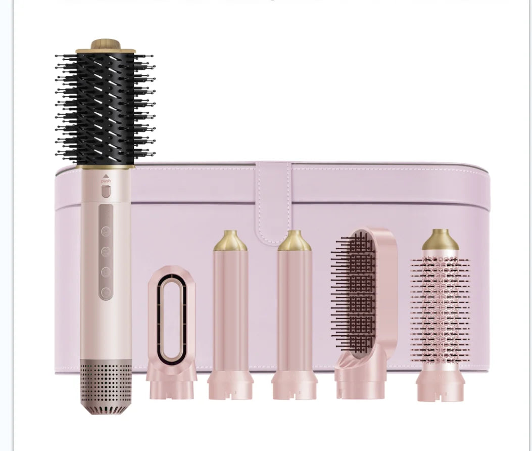Sèche-cheveux 6 en 1, moteur sans balais 1350 W, lissage/bouclage/séchage, voyage, 110-240 V