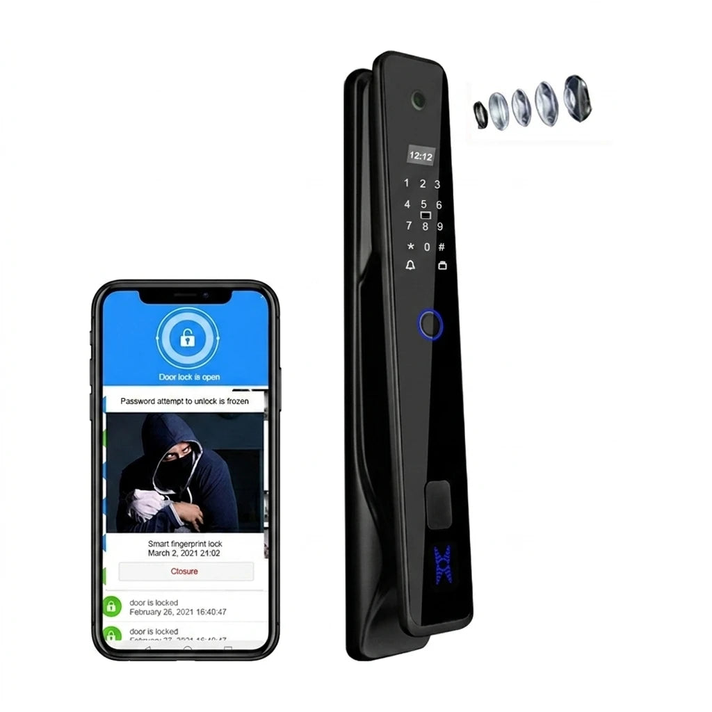 Nouveauté 2026 : Sonnette connectée Tuya Wifi, serrure de porte intelligente avec visiophone et caméra intégrée