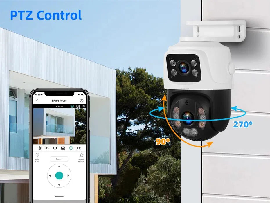 Système de vidéosurveillance IP sans fil extérieur 4 ou 8 canaux avec double objectif, surveillance 24 h/24 et 7 j/7, alimentation PoE et enregistreur vidéo réseau (NVR) pour la sécurité domestique.