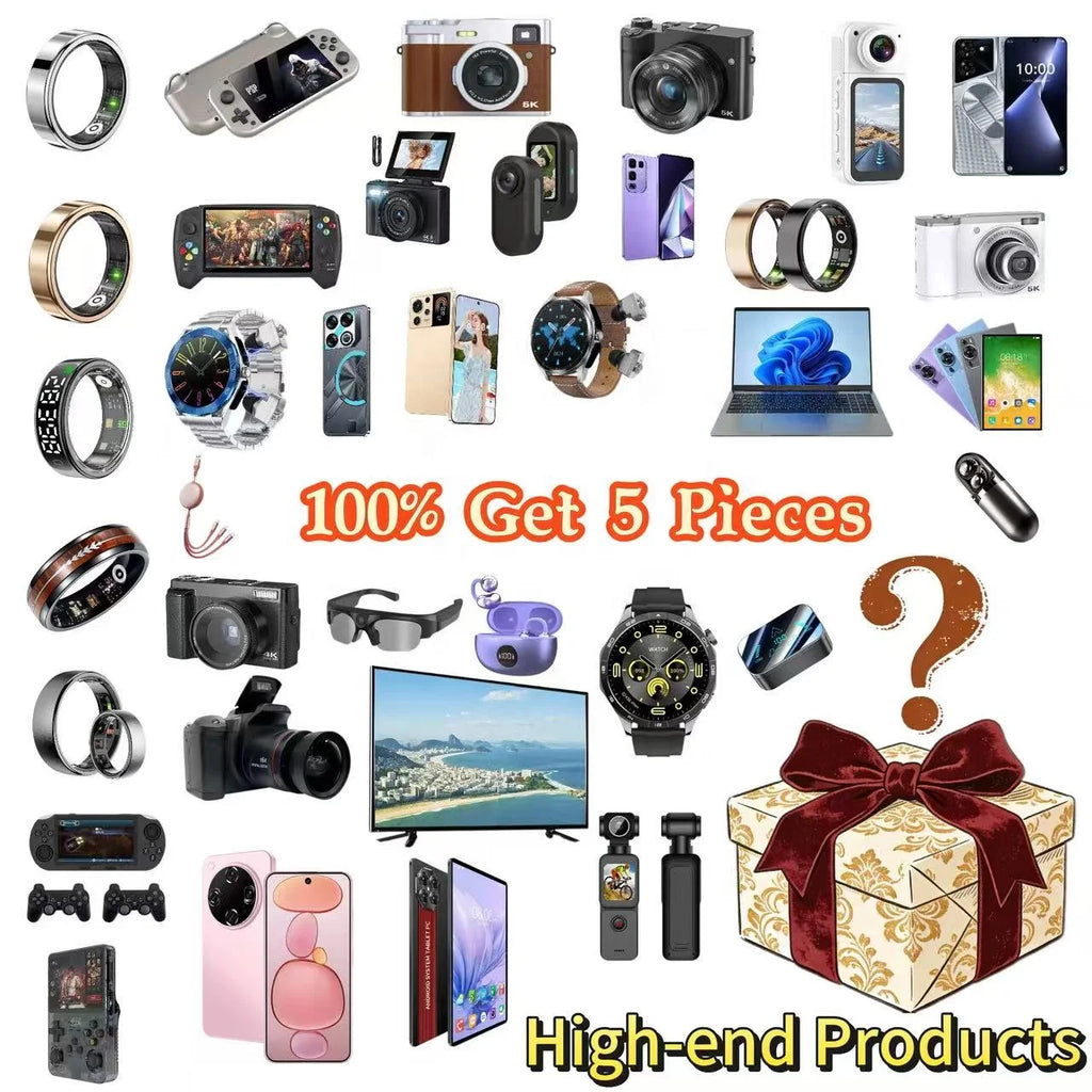 Coffret Mystère Électronique Avancée – 5 Pièces : Montre, Téléphone 5G, Écouteurs Surprise