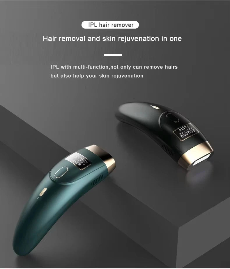 Épilateur laser IPL portable à 999 999 flashs pour une épilation définitive et indolore.
