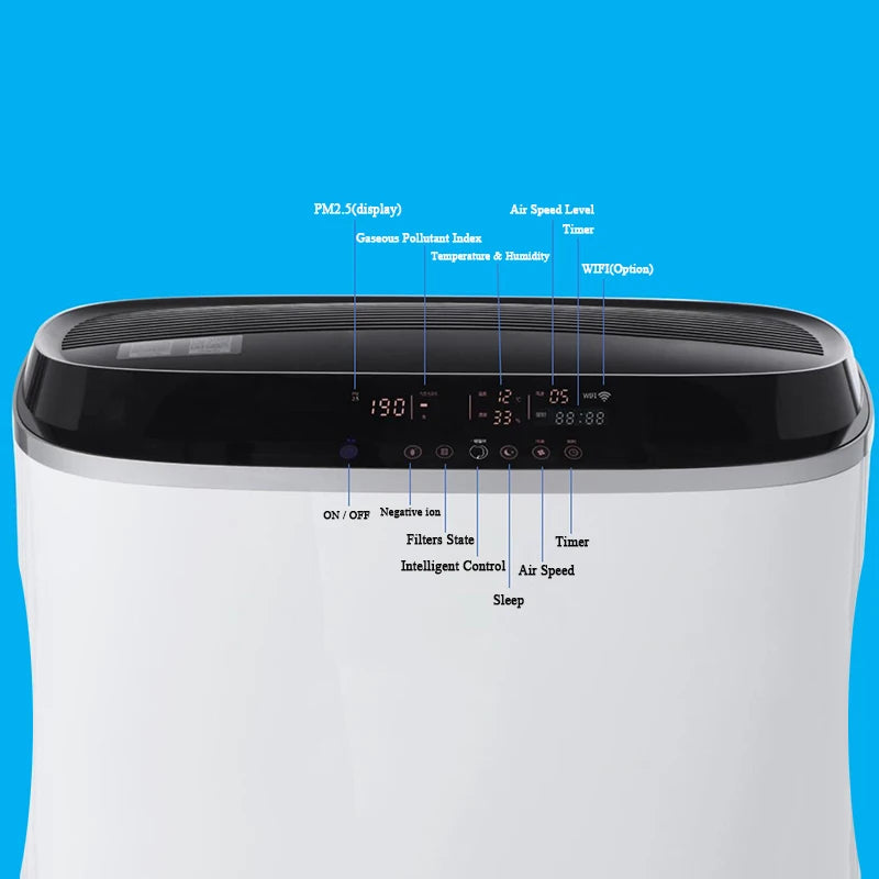 Purificateur d'air électrostatique commercial électrique, purificateur d'air intelligent pour la maison, filtre IFD lavable ESP, générateur d'anions, taux de particules fines (PM) élevé, CADR