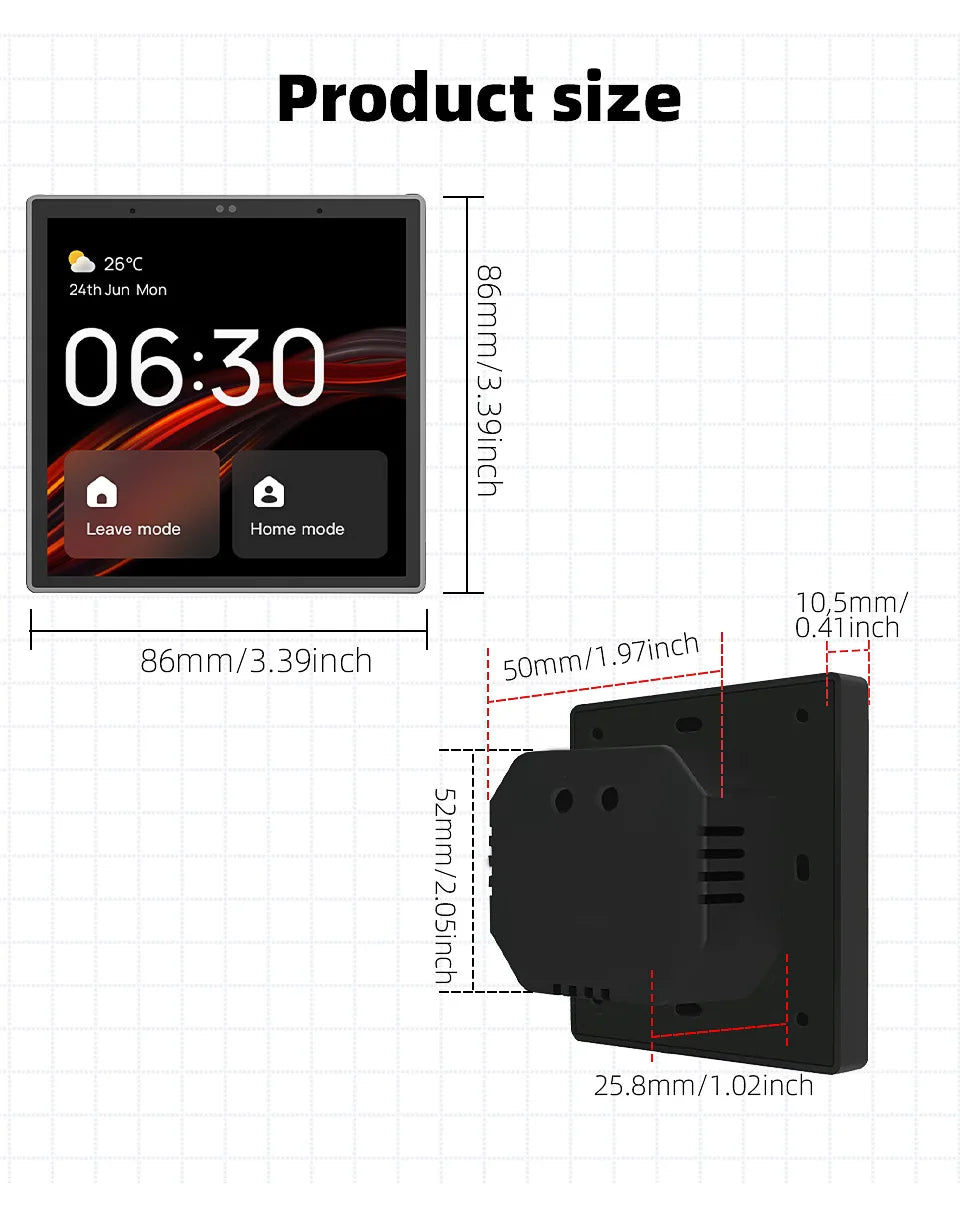 Golden Security 4" Smart Life Zigbee 2026 | Panneau de Contrôle Domotique Luxe avec Alexa Intégrée et Scènes Smart