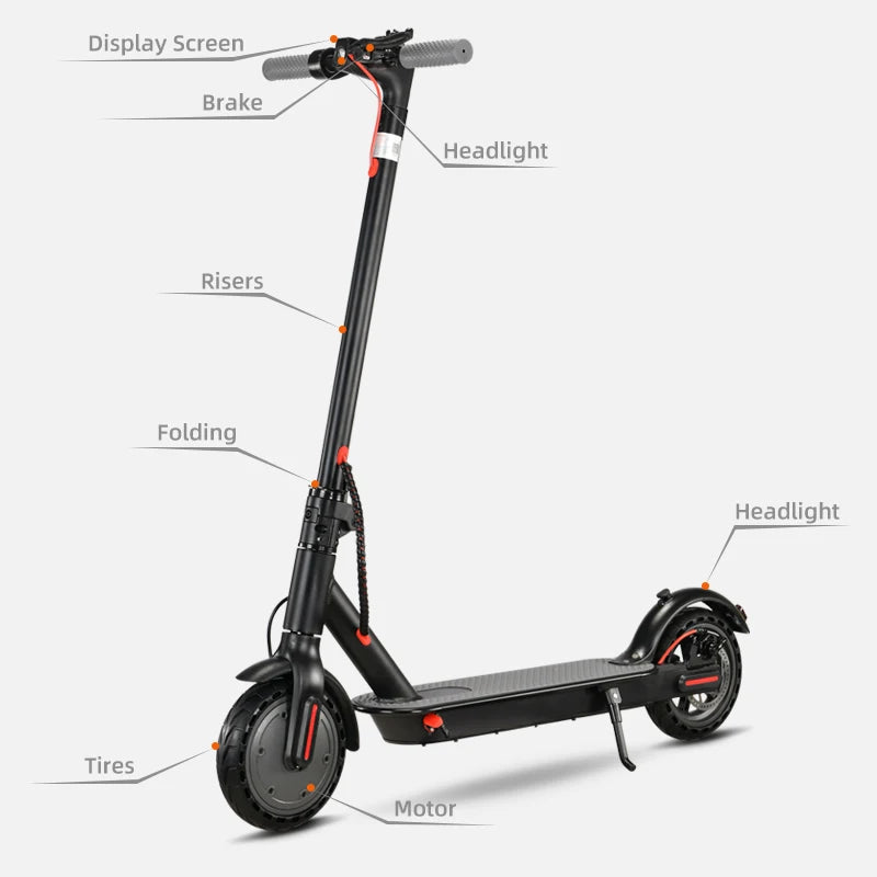 Trottinette électrique Freeboy J03 pliable 250 W, batterie 36 V 10,4 Ah, étanche IPX5, autonomie 30-35 km