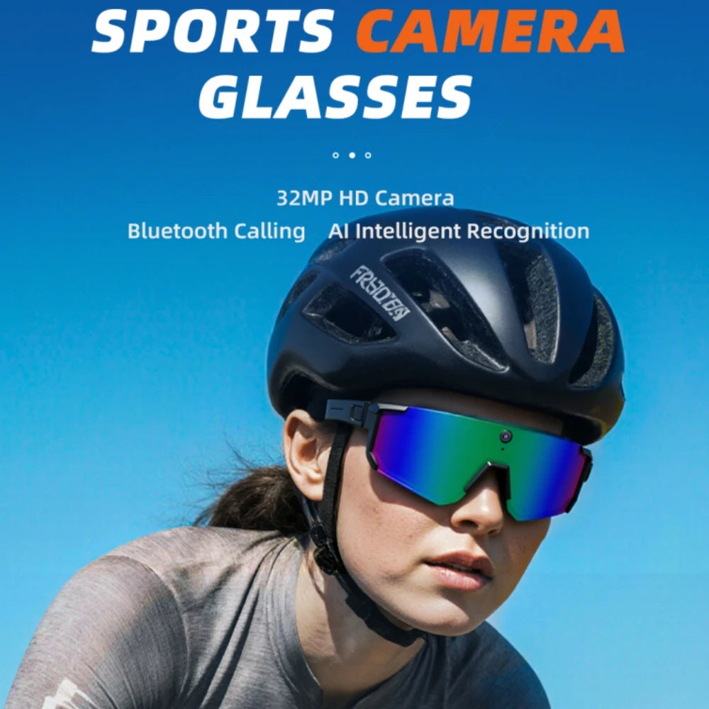 Lunettes Audio V06 – Caméra 2K, Assistant IA, Bluetooth, 4Go & IP65 | Sport