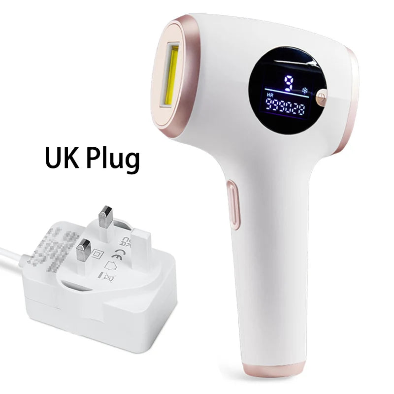 Épilateur IPL TZWM K-802, 999 999 flashs, 9 niveaux, refroidissement glace, 48 W, visage/corps