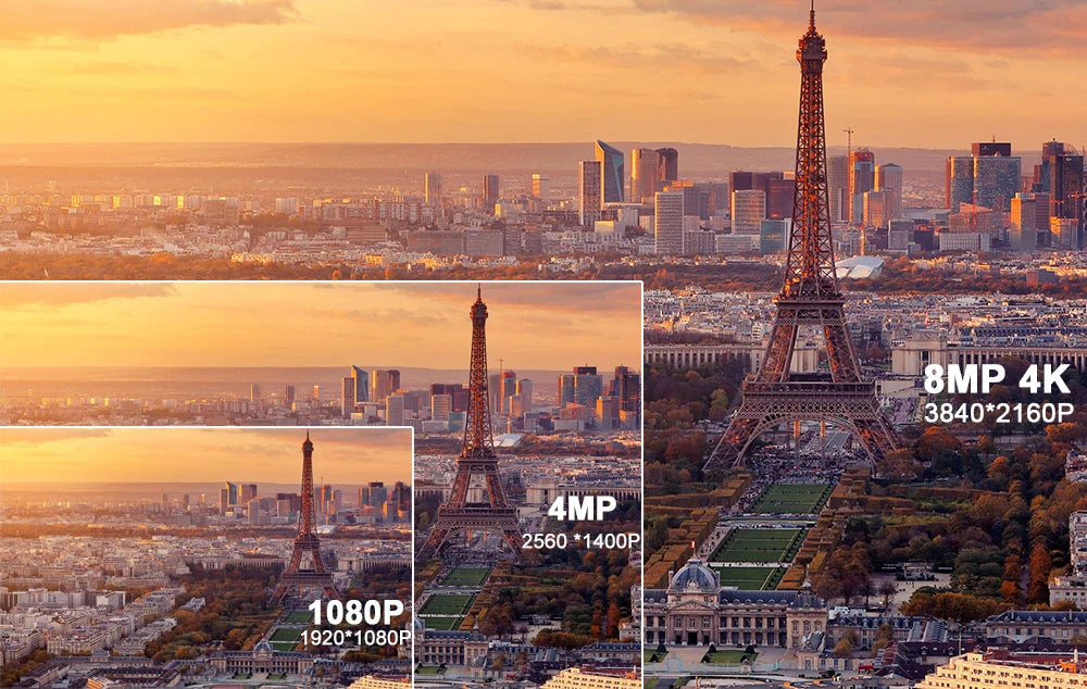 Système de vidéosurveillance réseau étanche avec détection de visage IA 8MP, caméra de sécurité IP PoE avec détection humaine