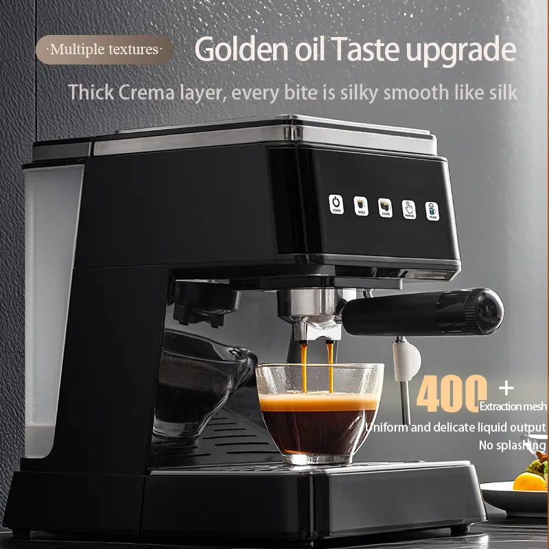 Cafetière Expresso Professionnelle 20 Bars | Machine 2025 avec Mousseur à Lait pour Usage Domestique