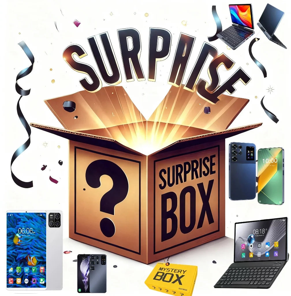 Box Mystère High-Tech 2025 – Smartphone, Tablette, Ordinateur portable, TV – Cadeau de Noël garanti