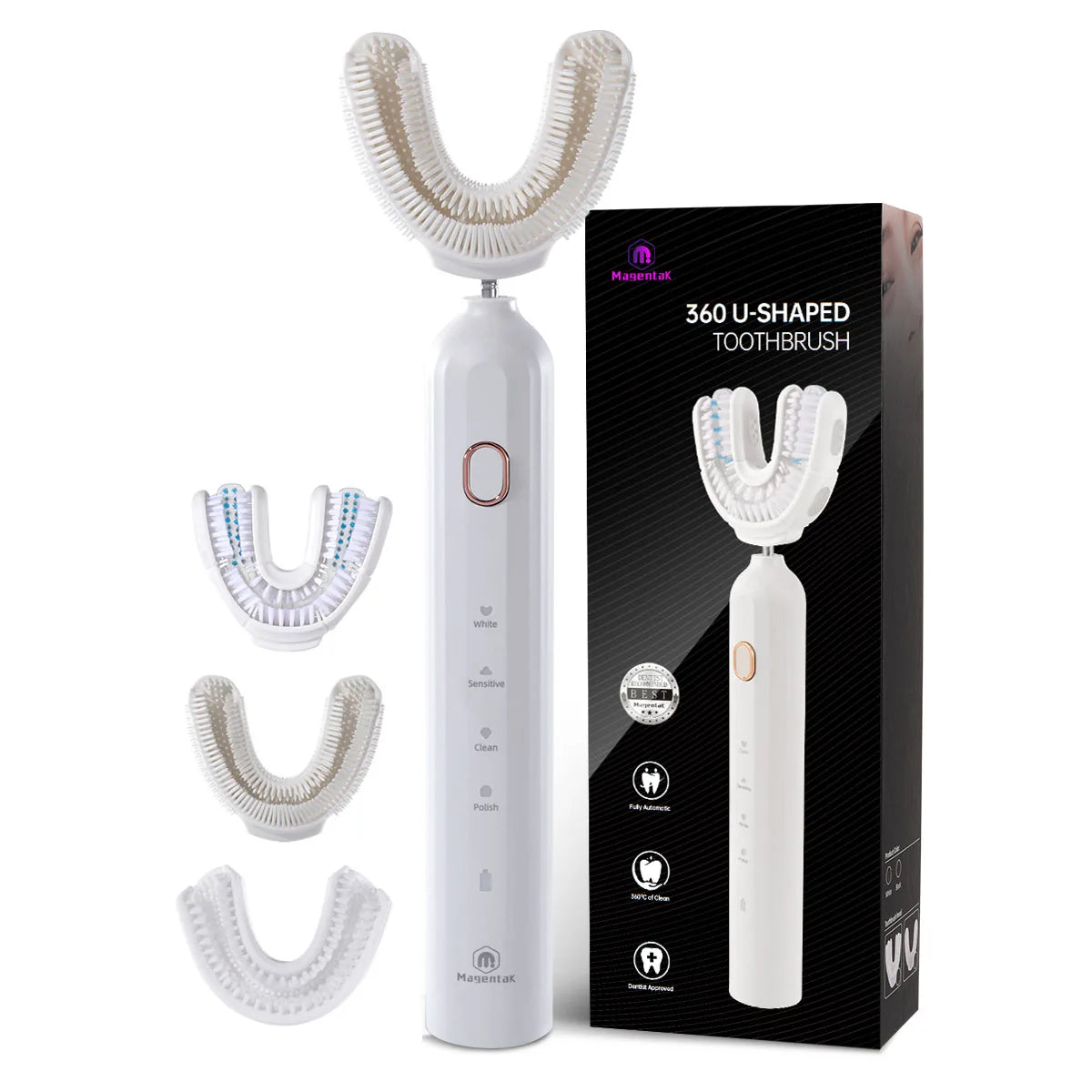 Brosse à Dents Sonique en U Intelligente | Portable, Nylon Souple, Usage Adulte, Fabrication Shenzhen