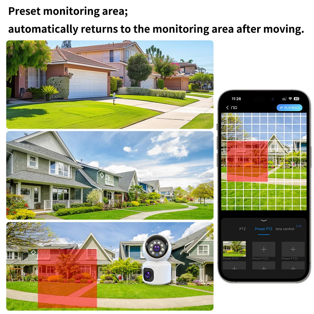 Caméra de Surveillance V380 WiFi | PTZ 360°, Microphone Intégré et Sécurité Intérieure pour Maison & Bébé