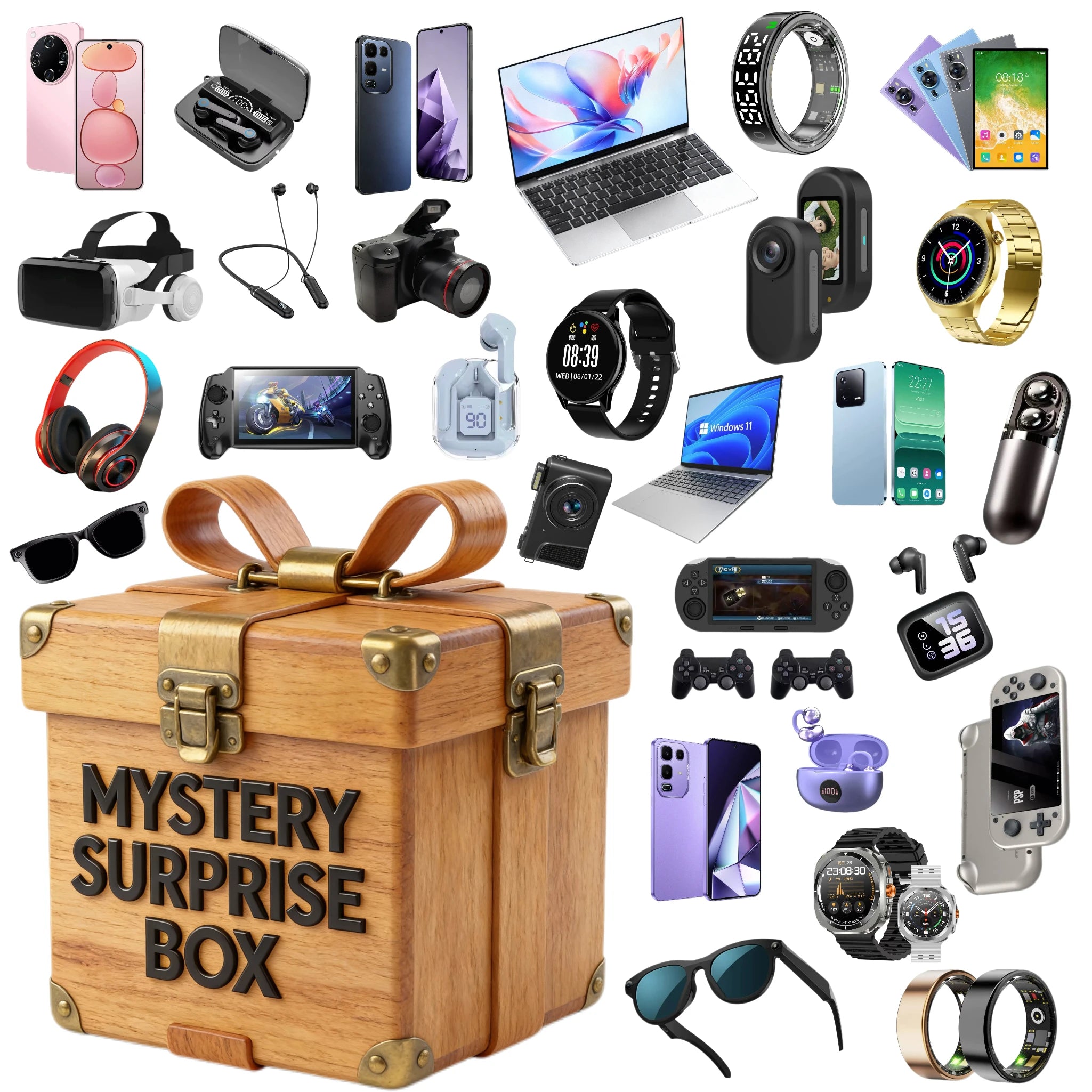 Box Mystère Lucky Électronique – Smartphone, Tablette, Ordinateur portable, TV, 100% Surprise