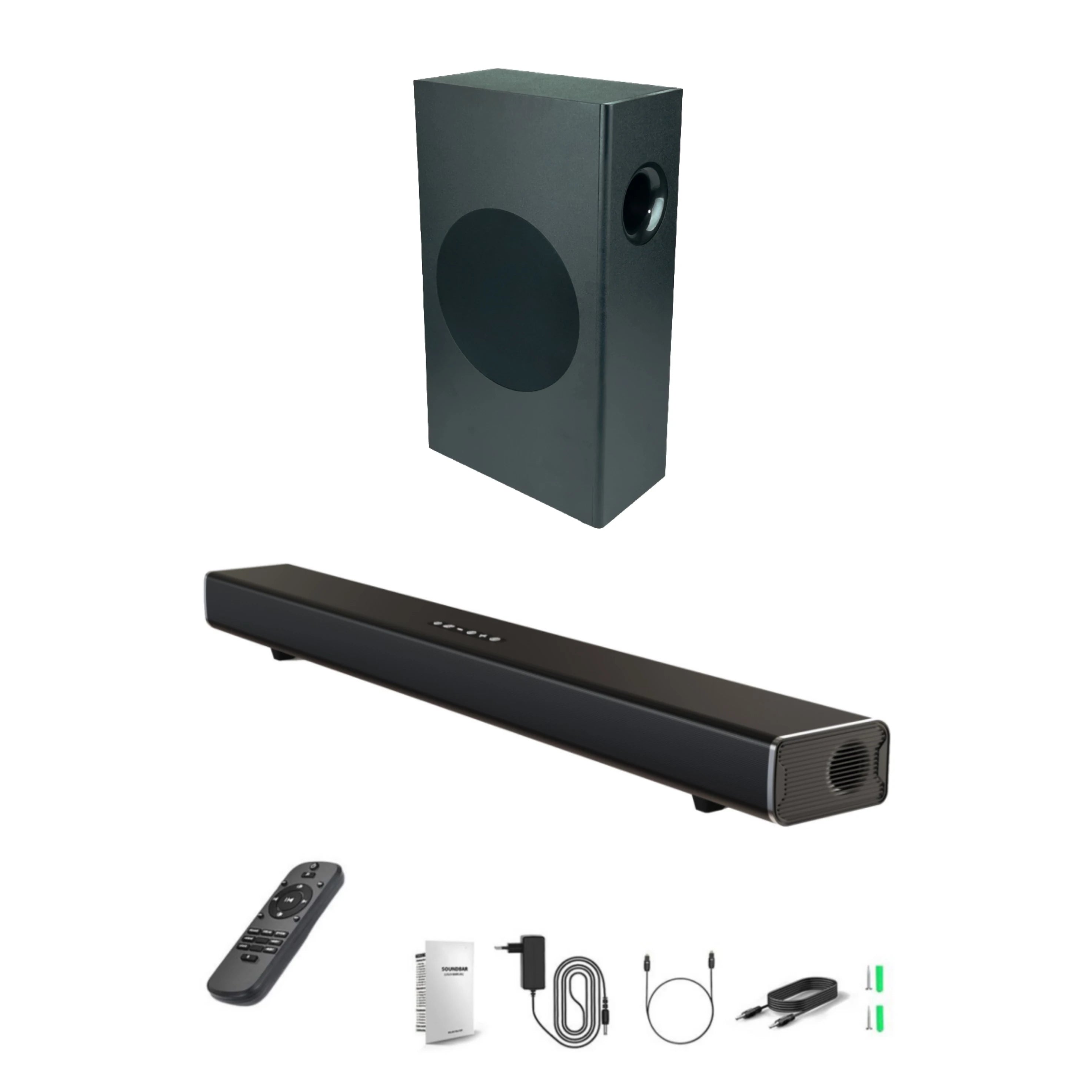 Barre de Son Bluetooth Enceinte – HiFi Stéréo Surround, Caisson de Basses & TV Gaming