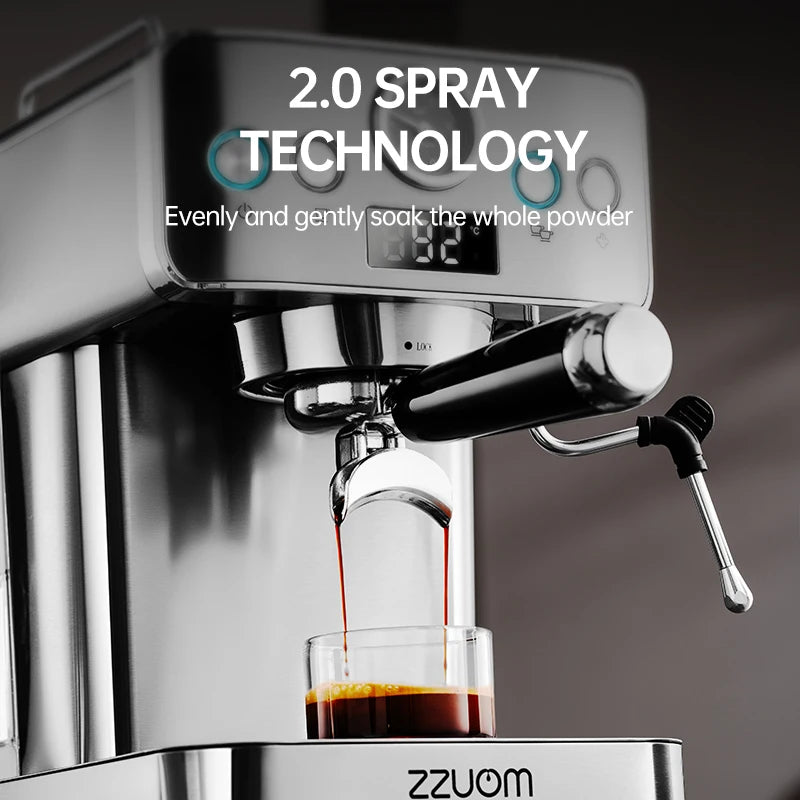 Machine à café italien 1150W avec mousseur à lait et pompe 20 barres pour cappuccino et café glacé