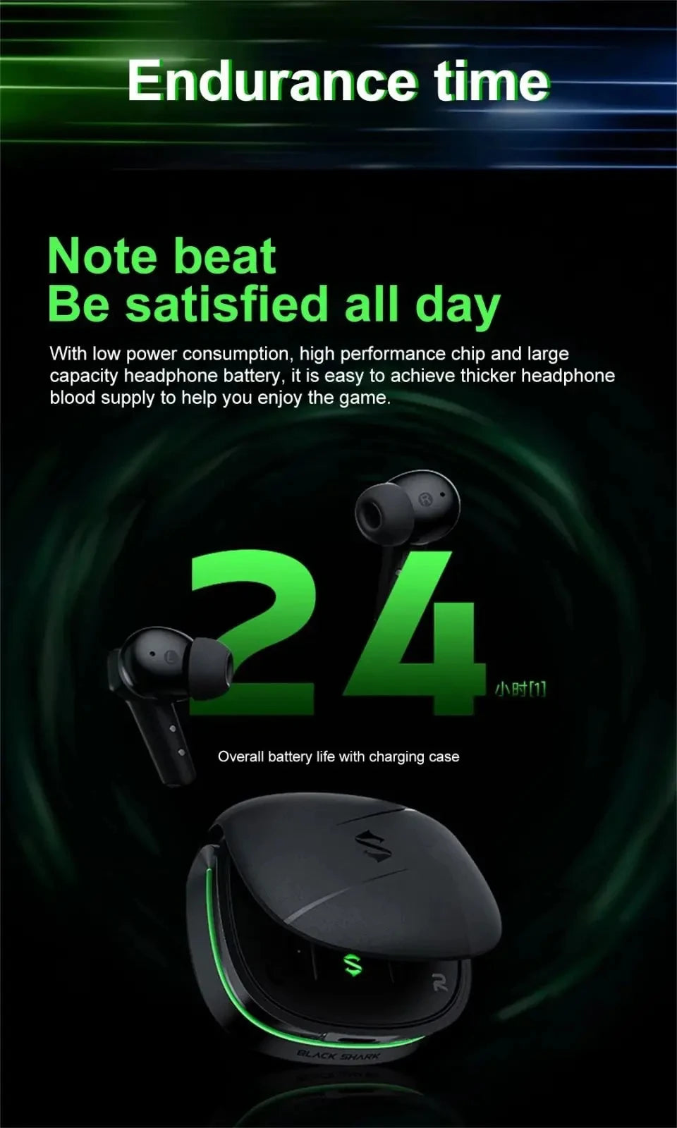 Écouteurs Gaming Black Shark BE22 JoyBuds – TWS, Faible Latence & In-Ear