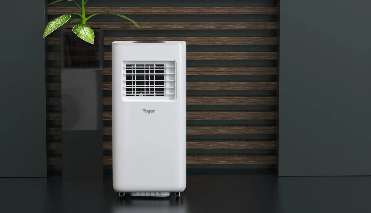 Chauffage électrique portable intelligent en plastique, 9000 BTU, minuterie 24 h, télécommande contrôlée par application, écoénergétique et durable.