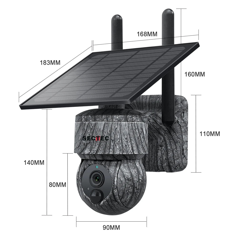 Caméra dôme PTZ 4G Sectec ST-517C, 5 MP, IP66, 366°, audio bidirectionnel, UBOX