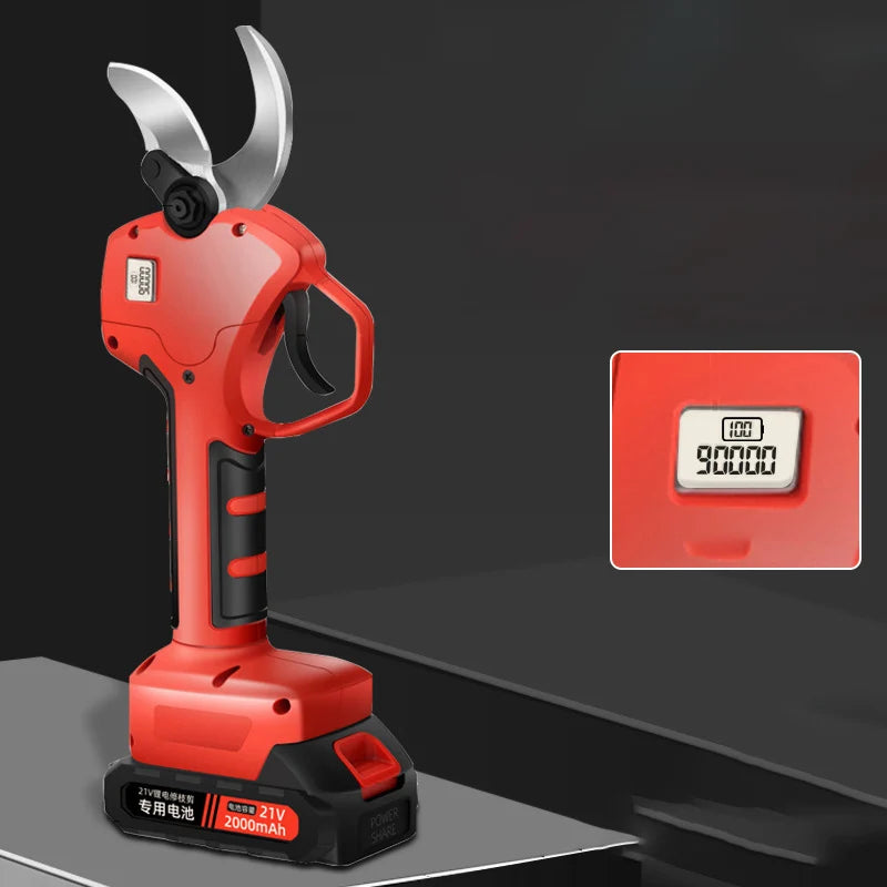 Sécateur électrique portable sans fil DD3339 pour la coupe des branches d'arbres sur perche, avec écran LED et longue portée.