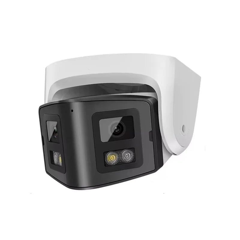 Caméra de surveillance extérieure dôme de plafond à double objectif 4 MP, compatible Hik, IP PoE, ColorVu, audio bidirectionnel, CMOS